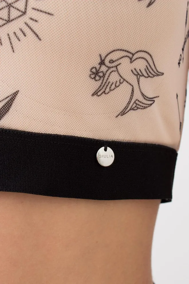 Кроп-топ в сеточку Tatoo 4103/07 (beige tatoo), бежевый