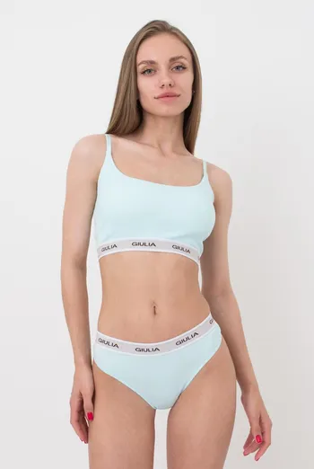 Топ хлопковый в рубчик Top rib classic 4101/60 Giulia (blue)