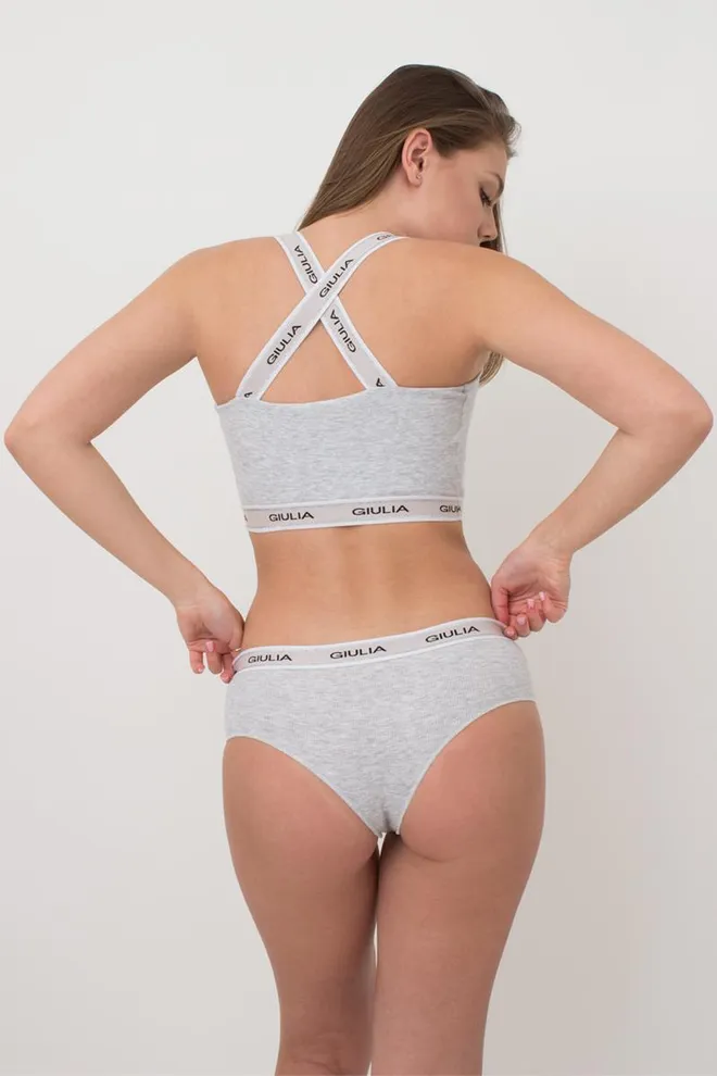 Топ спортивный в рубчик Top rib sport 4102/600 Giulia (grey)