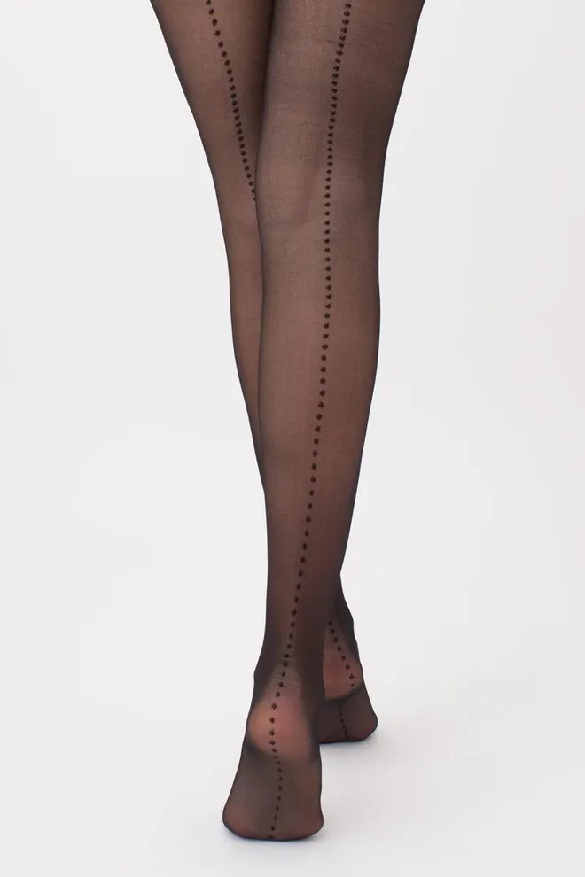 Колготки со швом в горох Virginia 20 den model 1 Giulia (nero)