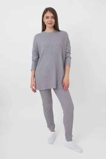 Штаны с манжетами в рубчик WARMLY TOUCH 4308/150 Giulia (grey), серый