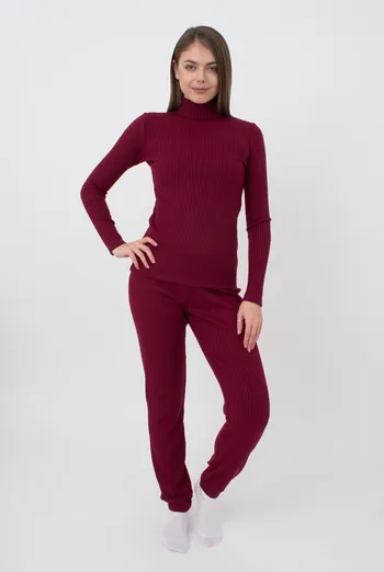 Штаны с манжетами в рубчик WARMLY TOUCH 4308/150 Giulia (bordo), бордовый