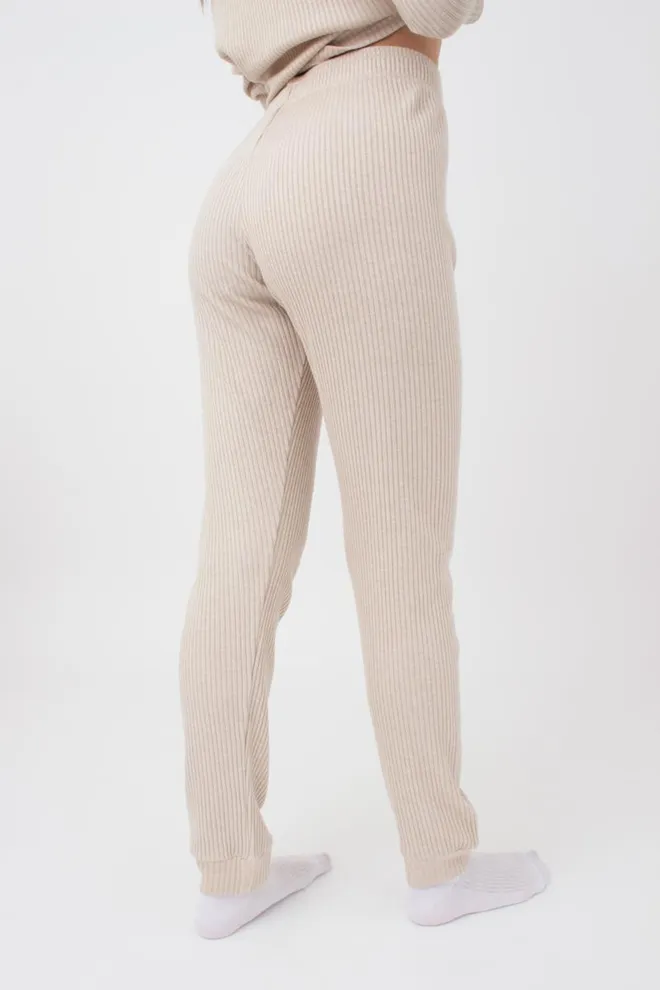 Штаны с манжетами в рубчик WARMLY TOUCH 4308/150 Giulia (milk), бежевый