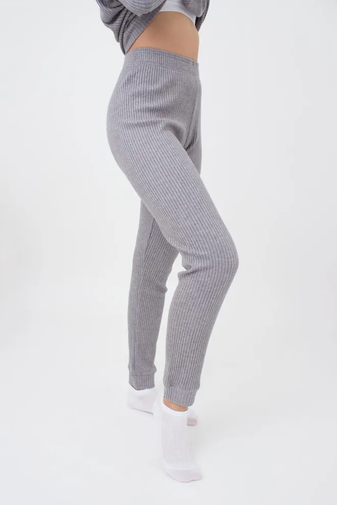 Штаны с манжетами в рубчик WARMLY TOUCH 4308/150 Giulia (grey), серый