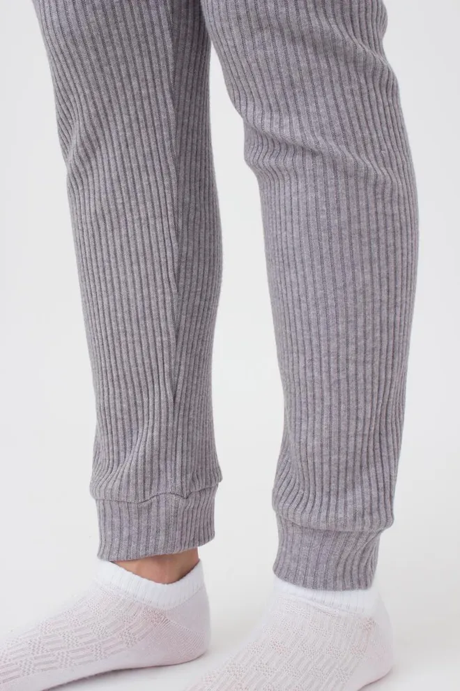 Штаны с манжетами в рубчик WARMLY TOUCH 4308/150 Giulia (grey), серый