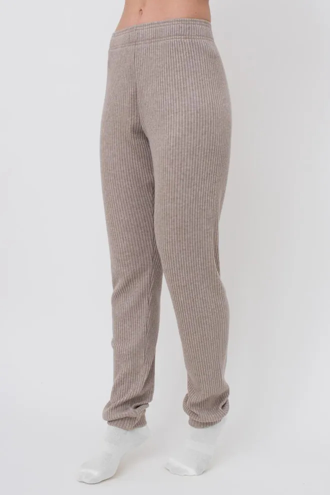 Штаны с манжетами в рубчик WARMLY TOUCH 4308/150 Giulia (dark beige), бежевый
