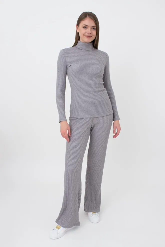 Кофта водолазка в рубчик WARMLY TOUCH 4904/150 Giulia (grey), серый