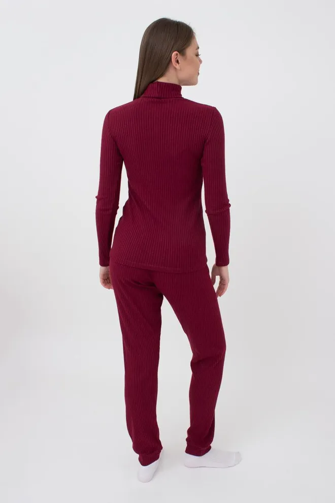 Кофта водолазка в рубчик WARMLY TOUCH 4904/150 Giulia (bordo), бордовый