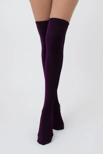 Гольфы ботфорты с люрексом WB1 lurex pa 001 Giulia (black/shiny pink metallic)