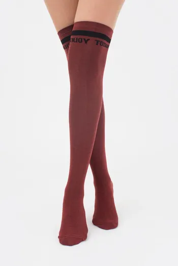 Гольфы ботфорты хлопковые с надписью WB1 text 001 Giulia (cowhide) Гольфы ботфорты хлопковые с надписью WB1 text 001 Giulia (cowhide)