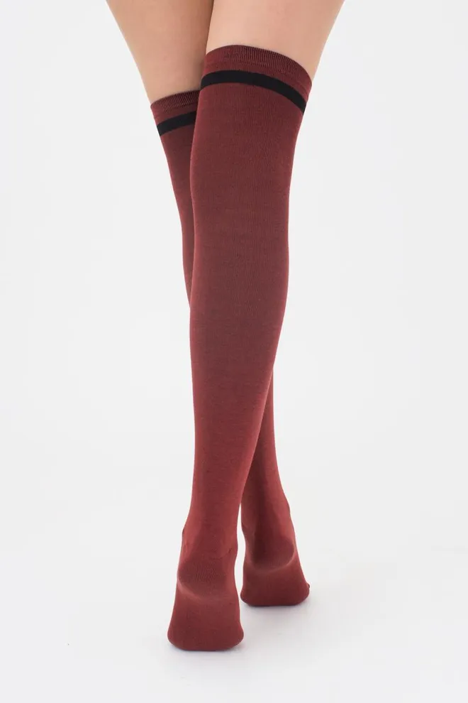 Гольфы ботфорты хлопковые с надписью WB1 text 001 Giulia (cowhide)