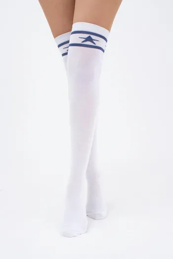 Гольфы ботфорты хлопковые с рисунком WBC-003 (WGL-003 gamb) Giulia (bianco/denim) Гольфы ботфорты хлопковые с рисунком WBC-003 (WGL-003 gamb) Giulia (bianco/denim)