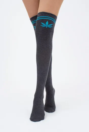 Гольфы ботфорты хлопковые с рисунком WBM-004 (WGL-004 melange gamb) Giulia (dark grey melange/blue) Гольфы ботфорты хлопковые с рисунком WBM-004 (WGL-004 melange gamb) Giulia (dark grey melange/blue)