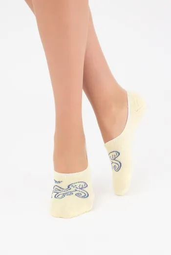 Носки следки женские с осьминогом Wf1 marine 012 Giulia (light yellow)