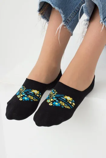 Носки следки женские с принтом Wf1 Ukr 002 Giulia (black)