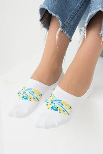 Носки следки женские с принтом Wf1 Ukr 002 Giulia (white)