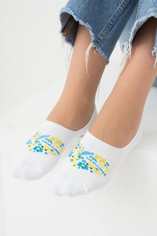 Носки следки женские с принтом Wf1 Ukr 002 Giulia (white)