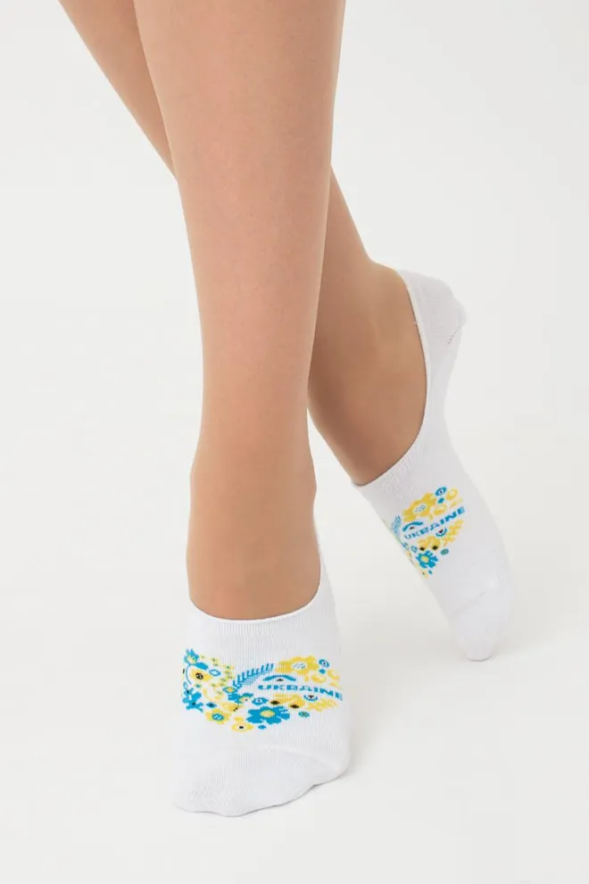 Носки следки женские с принтом Wf1 Ukr 002 Giulia (white)