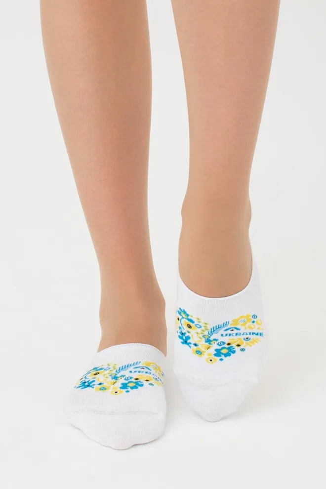 Носки следки женские с принтом Wf1 Ukr 002 Giulia (white)