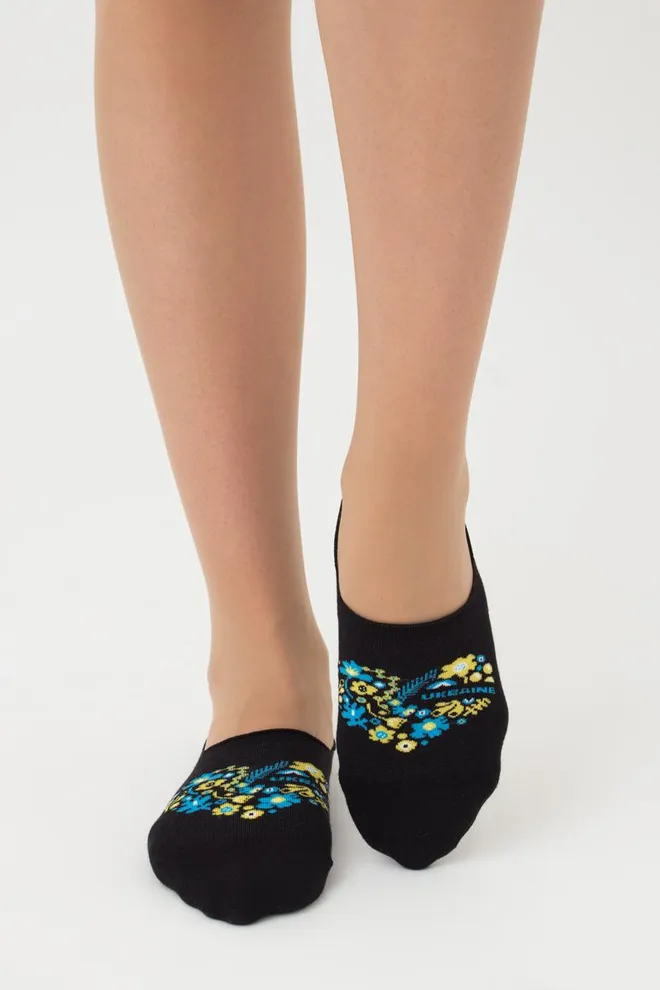 Носки следки женские с принтом Wf1 Ukr 002 Giulia (black)