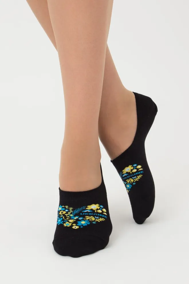 Носки следки женские с принтом Wf1 Ukr 002 Giulia (black)
