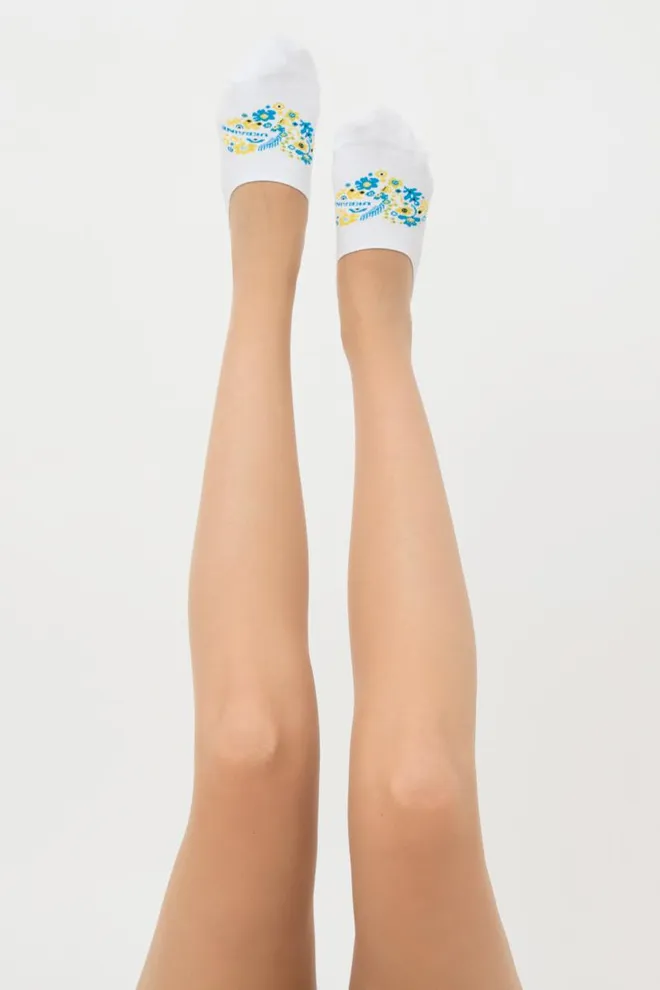 Носки следки женские с принтом Wf1 Ukr 002 Giulia (white)