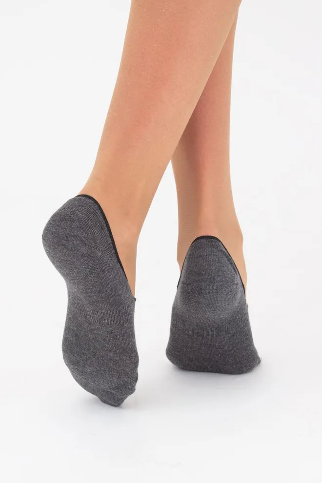 Носки следки женские WF1 CLASSIC [WFC/Sk-cl] Giulia (dark grey melange), серый