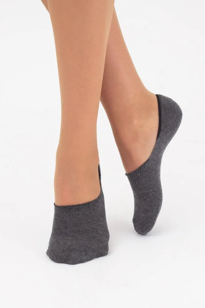 Носки следки женские WF1 CLASSIC [WFC/Sk-cl] Giulia (dark grey melange), серый