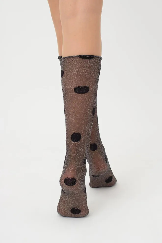 Прозрачные гольфы с люрексом Wg1 cristal lurex pa 001 Giulia (nero)