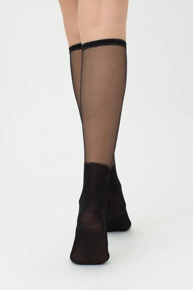 Жіночі блискучі гольфи WG1 Cristal Lurex PA 004 Giulia (black)