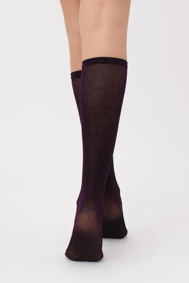 Женские блестящие гольфы Wg1 lurex pa 001 Giulia (shiny pink metallic)