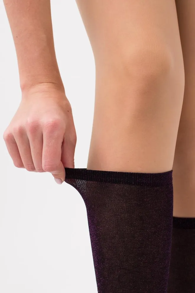 Женские блестящие гольфы Wg1 lurex pa 001 Giulia (shiny pink metallic)