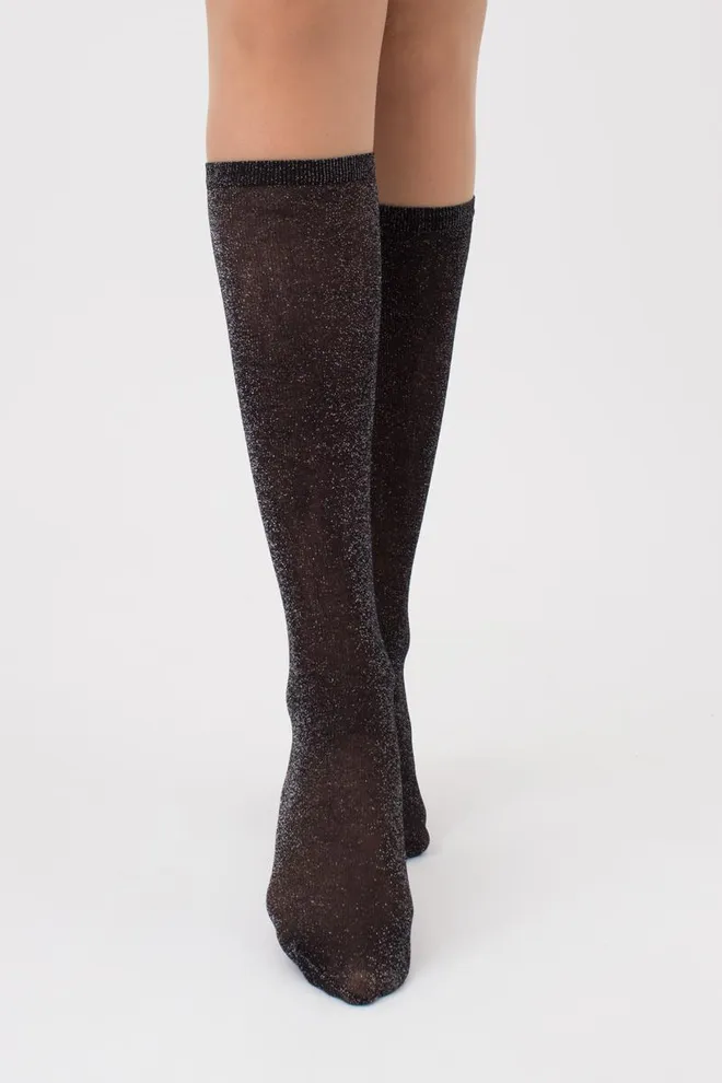 Жіночі блискучі гольфи Wg1 lurex pa 001 Giulia (silver metallic)