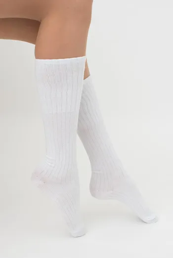 Гольфы женские хлопковые в рубчик Wg1 Strong Rib Classic Giulia (white)