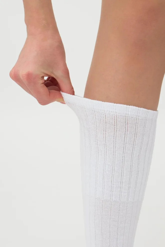 Гольфы женские хлопковые в рубчик Wg1 Strong Rib Classic Giulia (white)