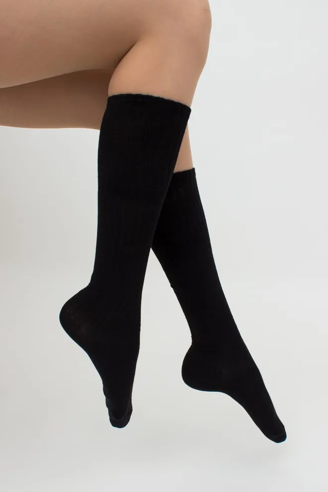 Гольфы женские хлопковые в рубчик Wg1 Strong Rib Classic Giulia (black)