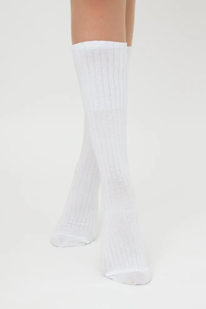 Гольфы женские хлопковые в рубчик Wg1 Strong Rib Classic Giulia (white)