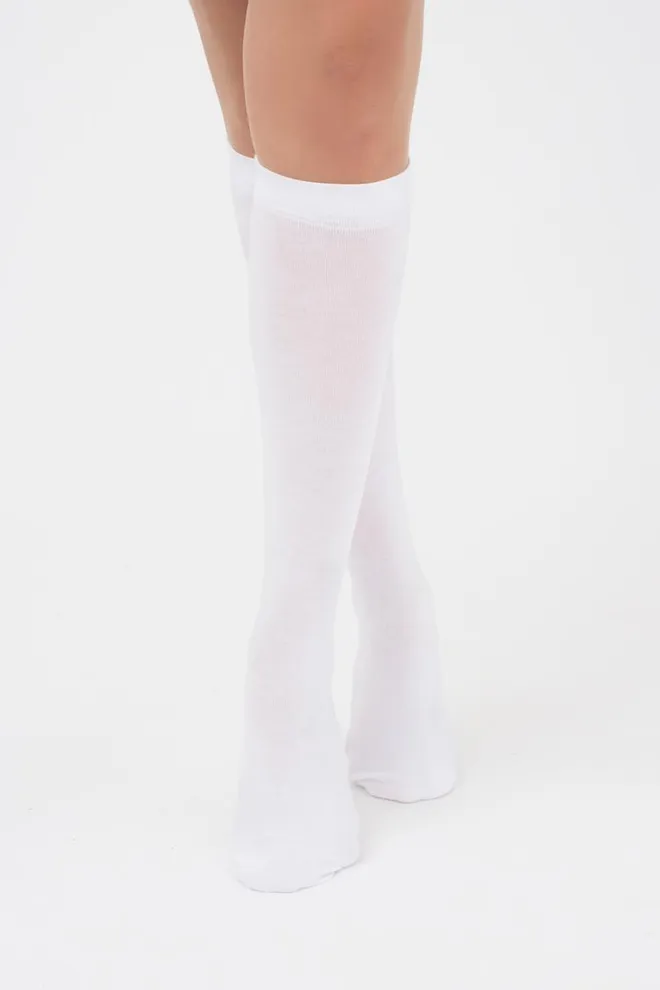 Гольфы ботфорты хлопковые с надписью WG1 TEXT 001 Giulia (white)