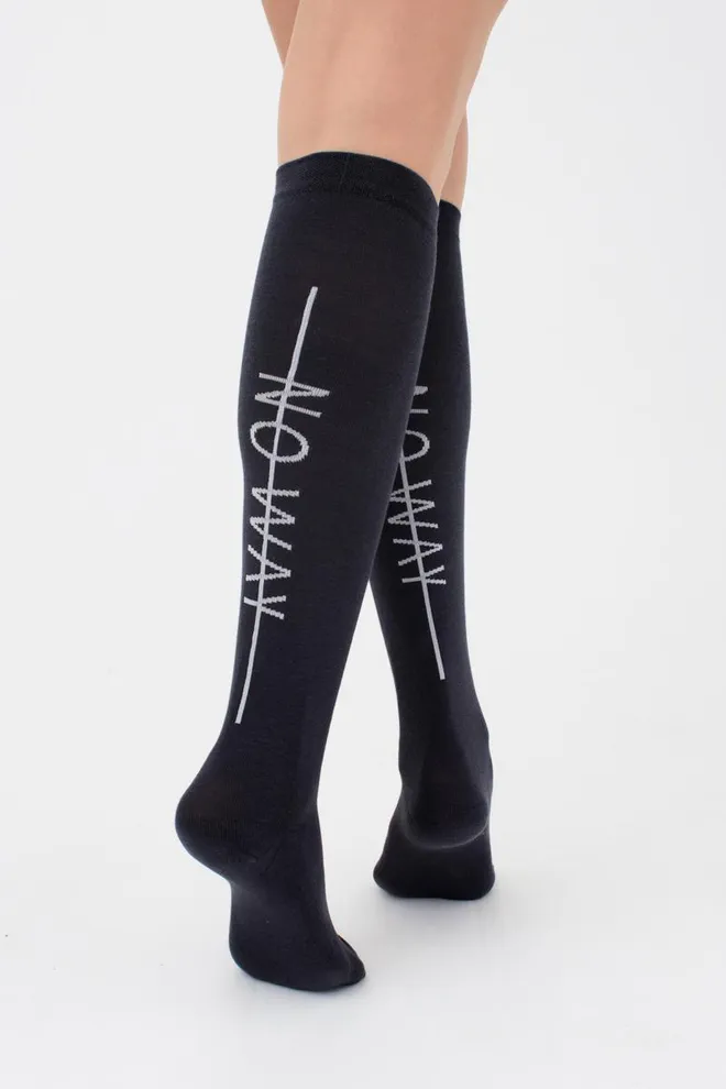 Гольфы ботфорты хлопковые с надписью WG1 TEXT 001 Giulia (black)