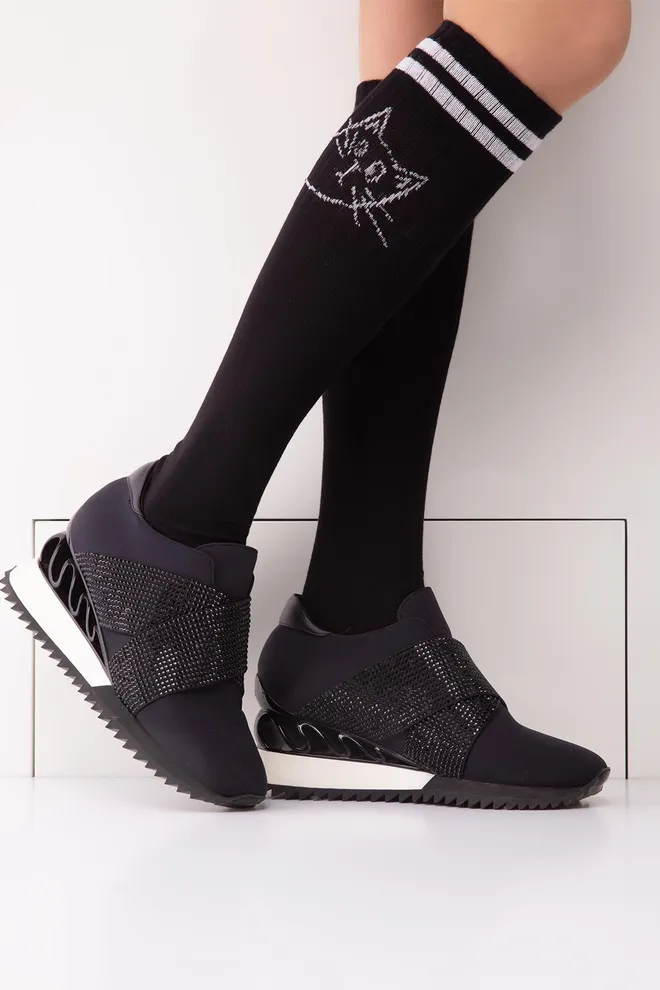 Хлопковые гольфы с принтом Wgs-008 Giulia (nero)