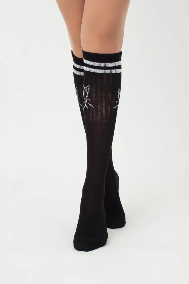 Хлопковые гольфы с принтом Wgs-008 Giulia (nero)