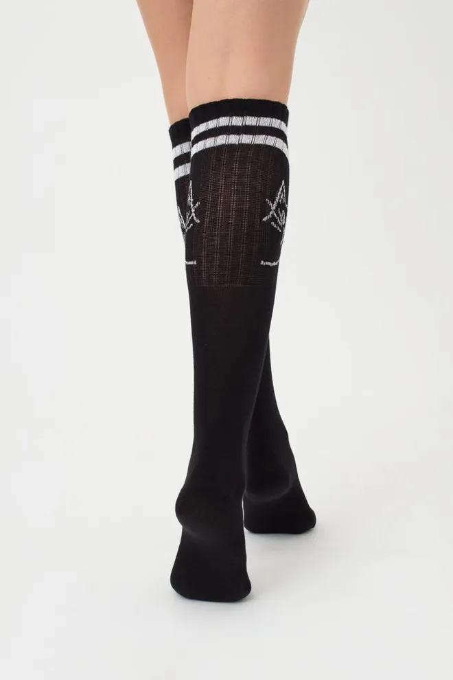 Хлопковые гольфы с принтом Wgs-008 Giulia (nero)