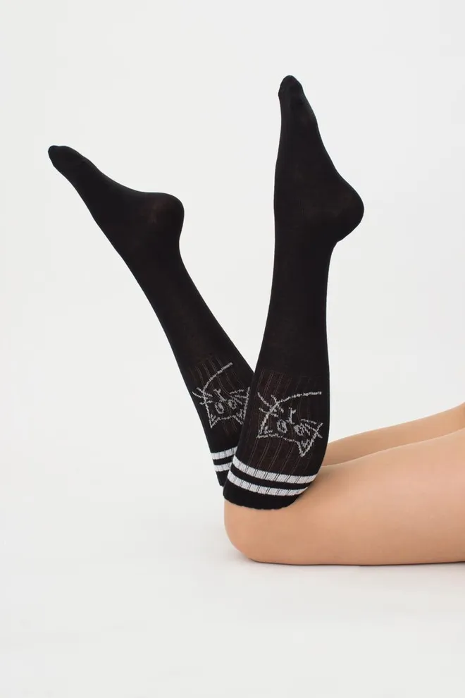 Хлопковые гольфы с принтом Wgs-008 Giulia (nero)