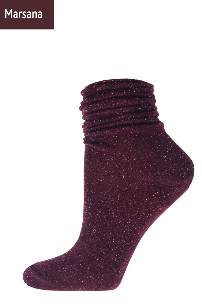 Носки женские с люрексом WLL-001 Giulia (marsala)