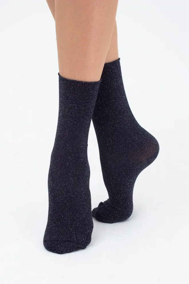 Носки женские с люрексом WLL-001 Giulia (deep navy)