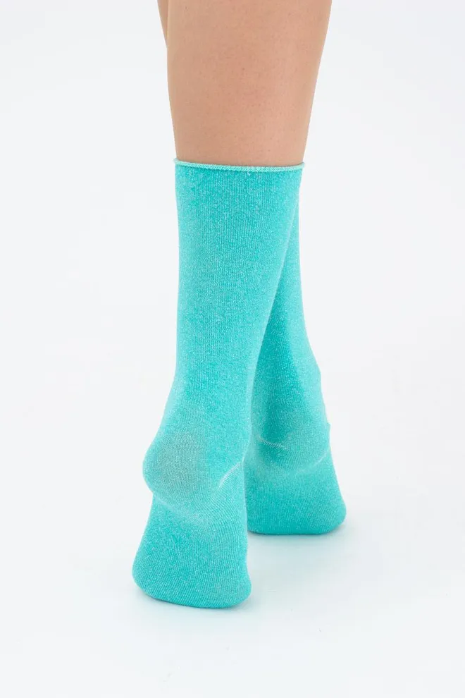 Носки женские с люрексом WLL-001 Giulia (mint)