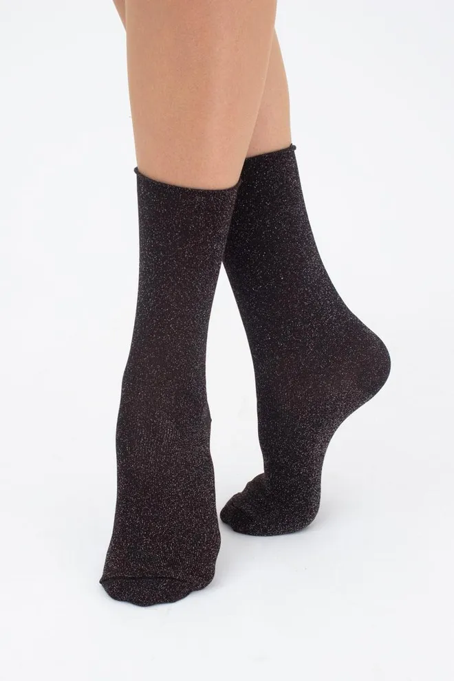Носки женские с люрексом WLL-001 Giulia (caffe)