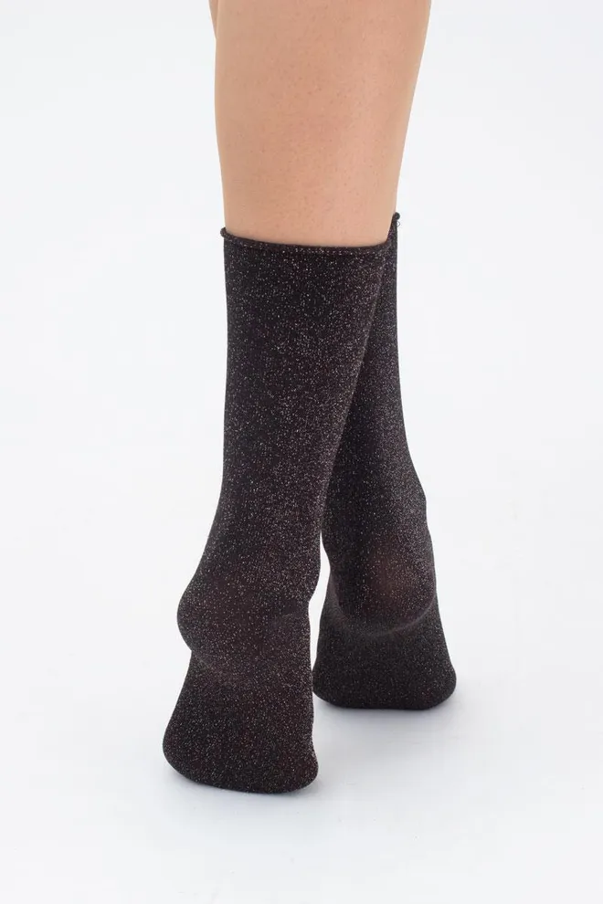 Носки женские с люрексом WLL-001 Giulia (caffe)