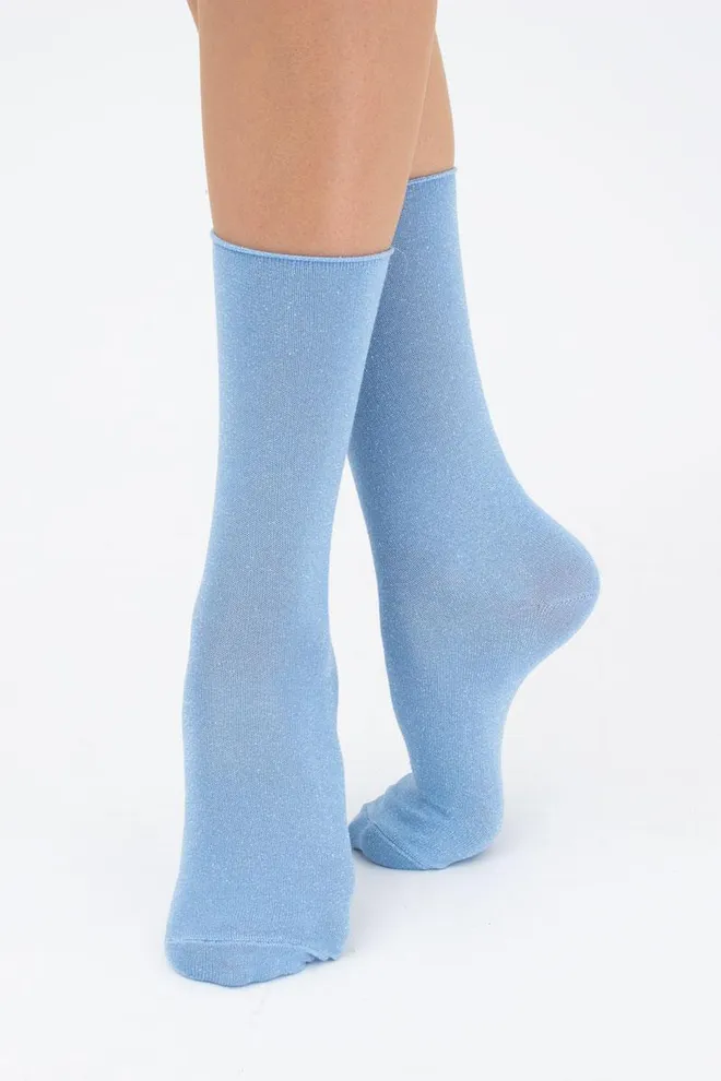 Носки женские с люрексом WLL-001 Giulia (baby blue)