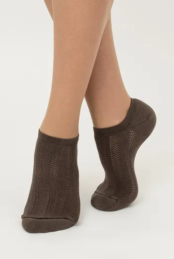 Носки женские классические ажурные WS1 AIR 006 Giulia (haze), коричневый